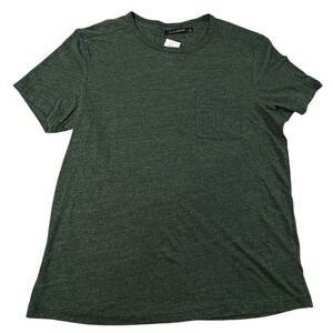 Dylan George Large Heathered Green Linen Blend Short Sleeve Pocket T-Shirt Nwts